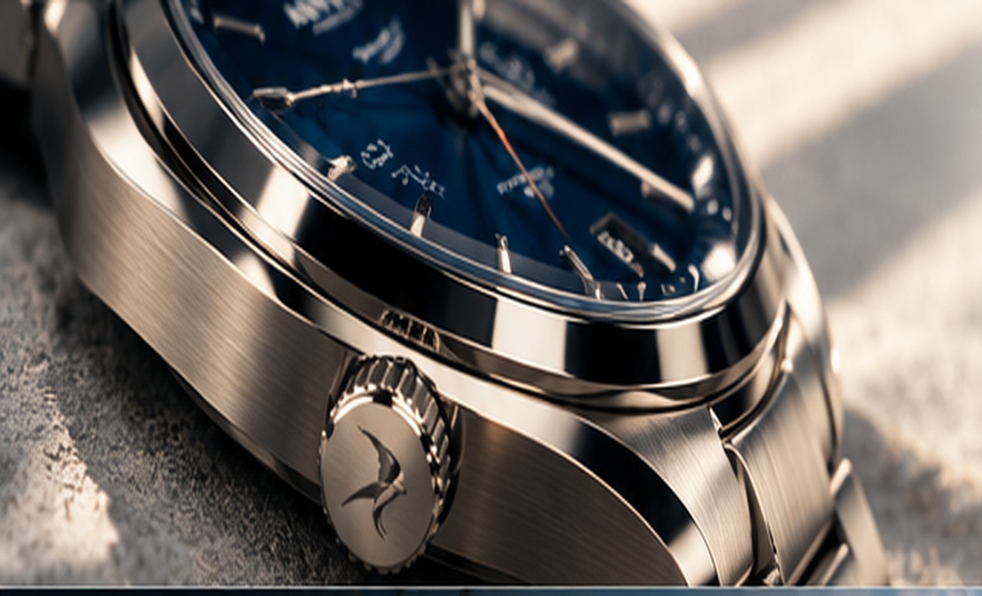 Polished and brushed case surfaces of the Vander GMT